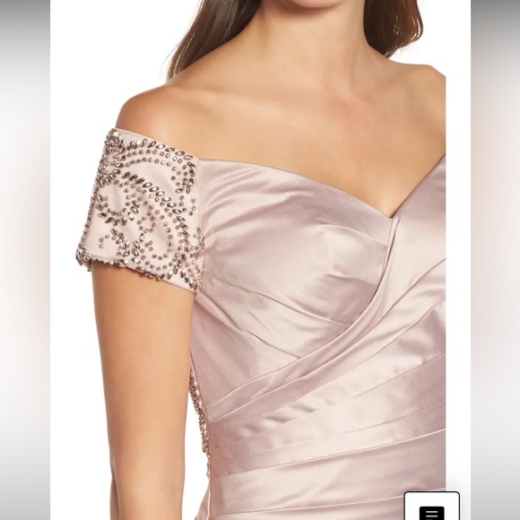 Nordstrom Off the Shoulder Beaded Satin Trumpet Gown - Picture 5 of 8